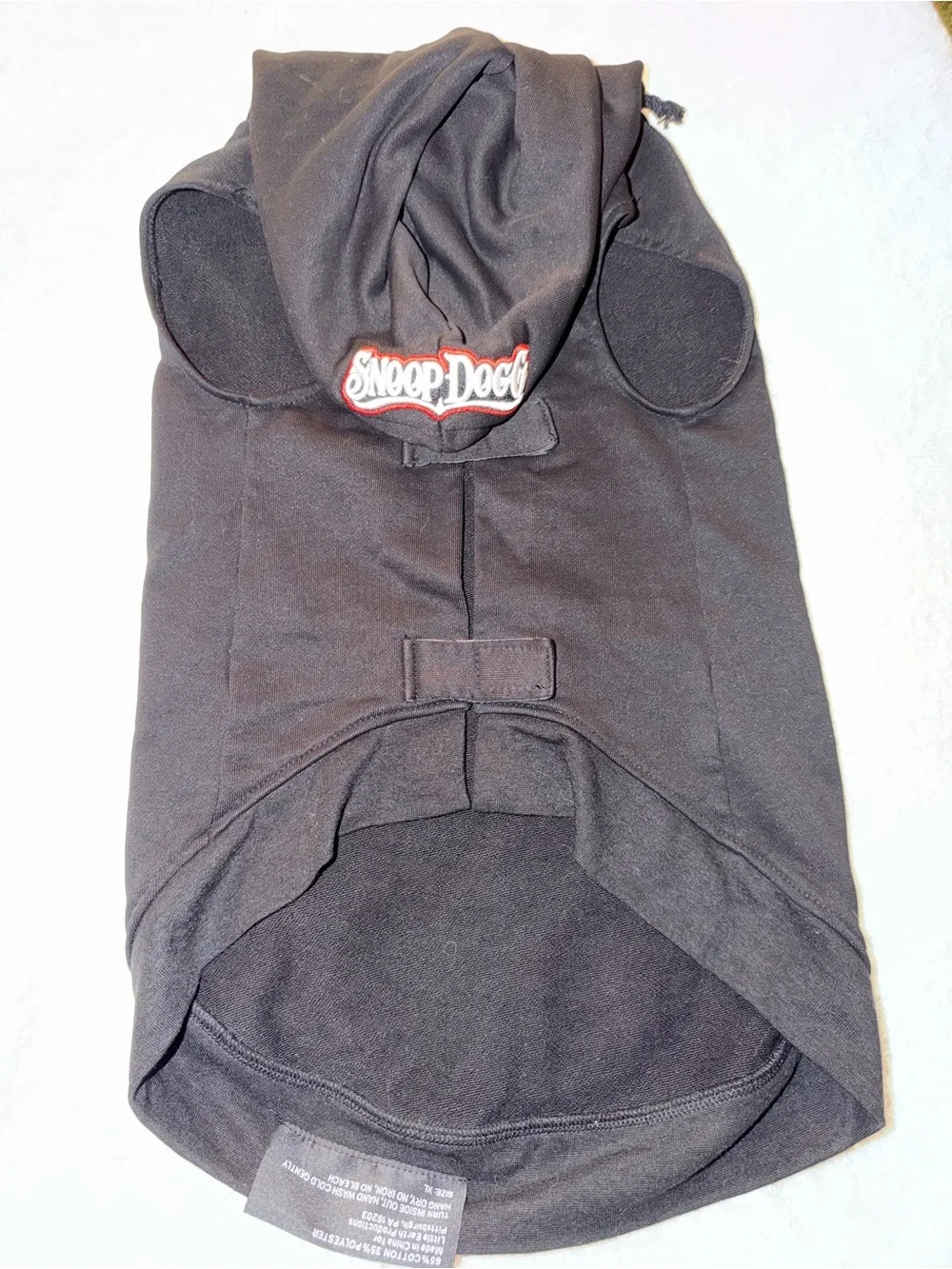 Snoop Dogg Hoodie Costume with Gold Chain for dogs - Black